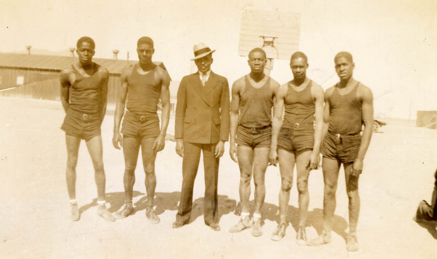 Stroud, in center with hat, was active in athletics throughout his life. While living in Portland, Oregon, he coached an all-Black basketball team called The Black Giants. <span class="cc-gallery-credit"></span>